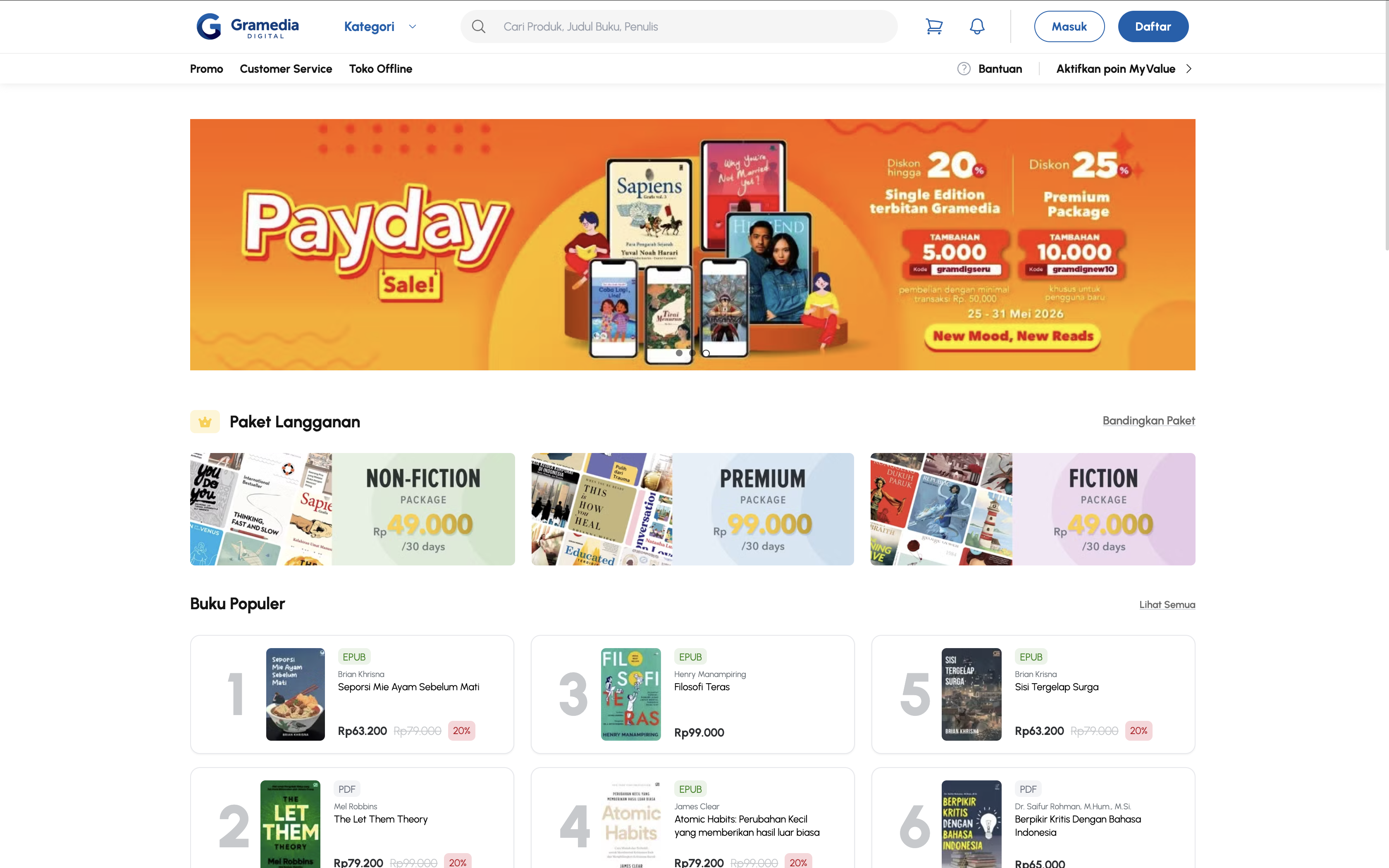 Screenshot proyek Gramedia Digital
