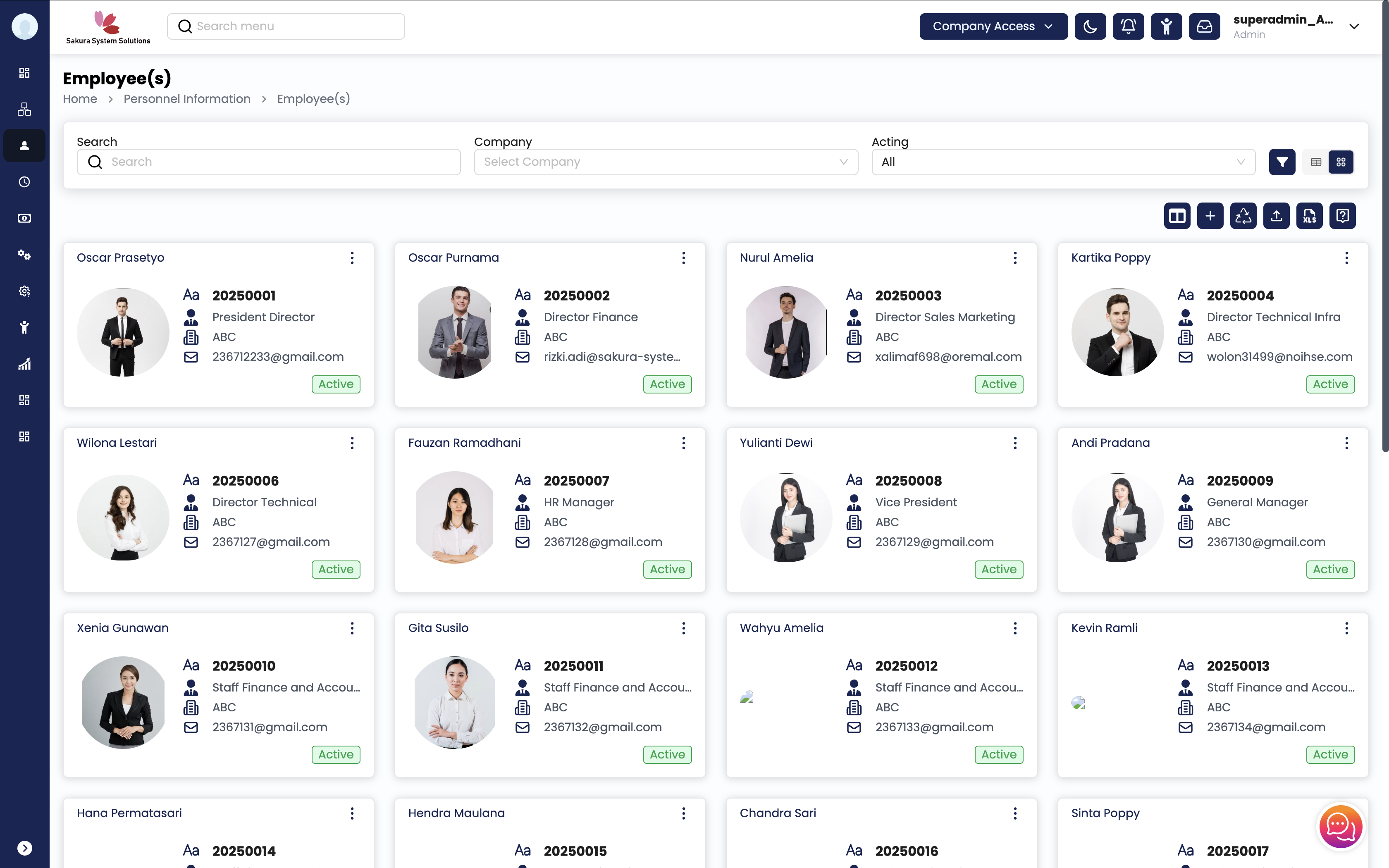 Screenshot proyek HRIS (Human Resource Information System)